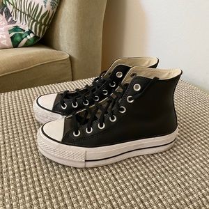 Converse Clean Leather Platform Chuck Taylor Black